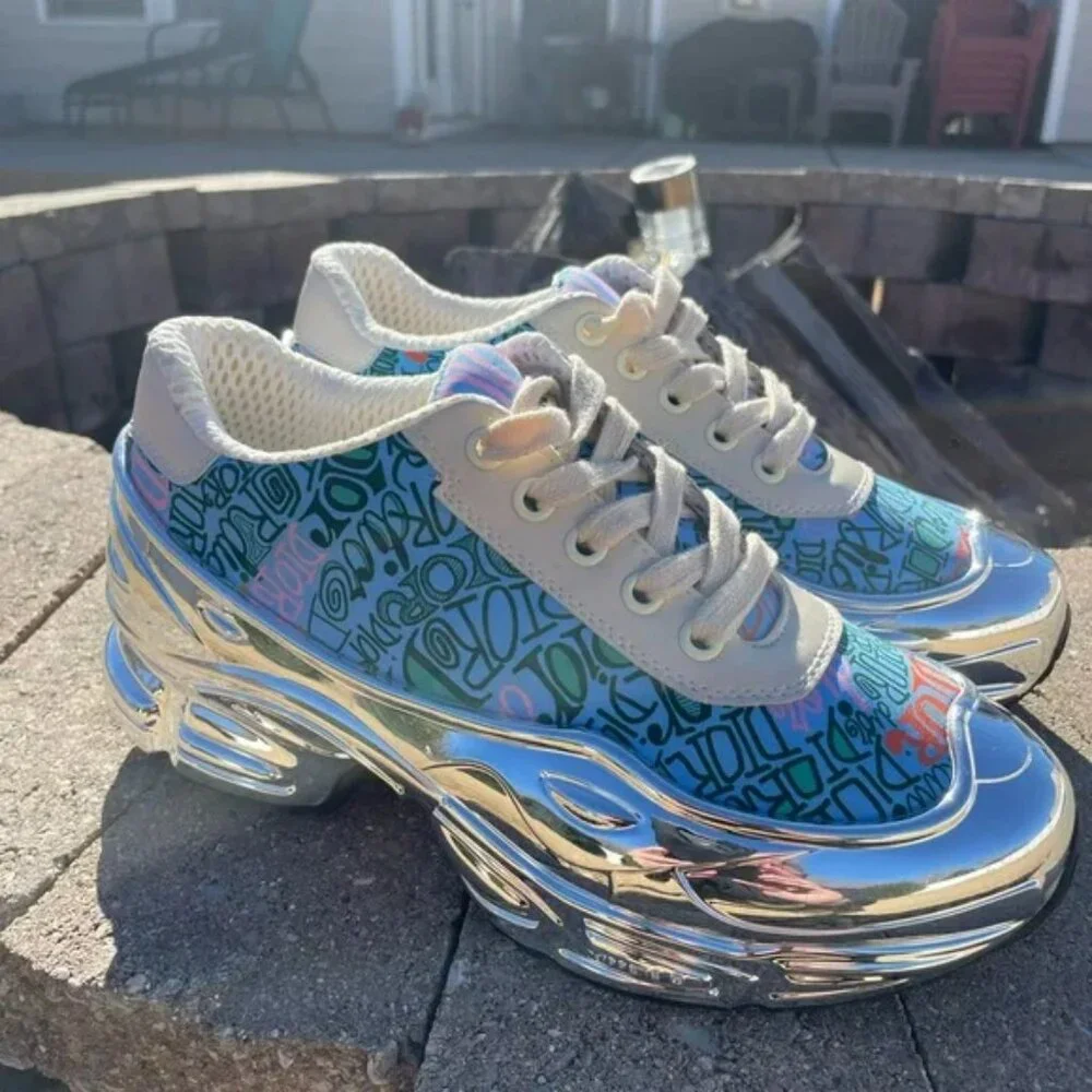 NWOT Adidas x Raf Simons DIOR Mirrored Ozweego Sneakers Womens EU38 = US7 - Picture 9 of 10